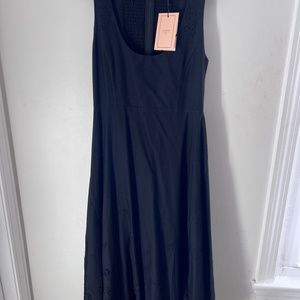 NWT: Scoopneck black maxi sundress with eyelets detail from La Ligne NYC